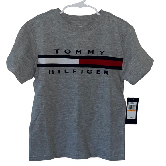 Tommy Hilfiger Other - TOMMY Hilfiger Gray Logo Graphic Short Sleeve T-Shirt Boys Size 7 NEW